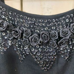 Designer Black Sleeveless Top