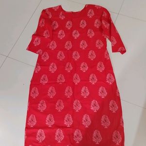 Light Red Floral Kurti...