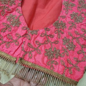 Pink Crop Top Lahenga