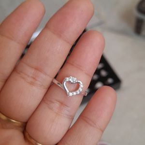 Beautiful New Pure Silver Heart ❤️ Shape Ring