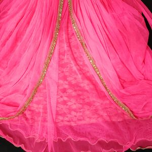 Party Wear Dark Pink Frock ( 7-14 )Age Girls