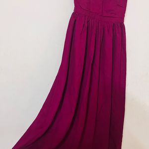 Backless Wine Gown Dress