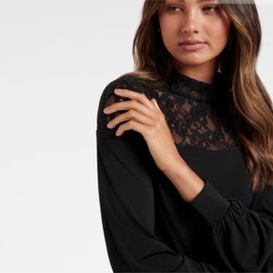 Forever New Ebony Lace Yoke Top