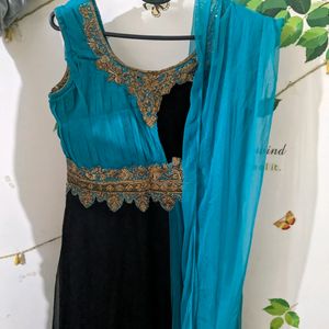 Dark Sea Green Ethnic Gown