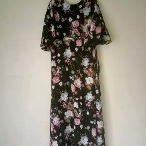 Black Floral Gown