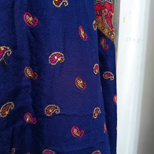 Party Wear Printed Woolen Sawal