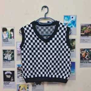 Black & White Checkered Vest