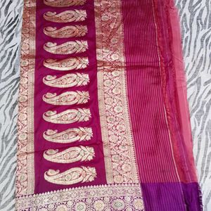 Pure Banarasi Silver Shining Saree