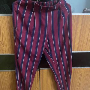 Athena striped Pencil Fit Trousers