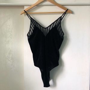 Panelled Velvet Bodysuit