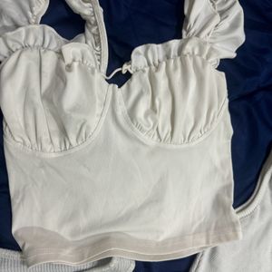 3 White Crop Top