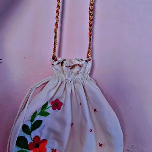 Designing Hand Enbroidery Potli Bag