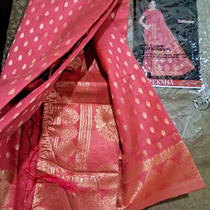 Completely New Silk Saree With Blouse Piece.