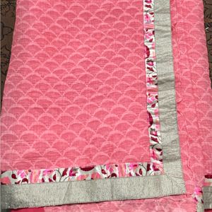 Pink Coloured Saree With Blouse