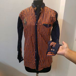 Orange Full Shirt Men's