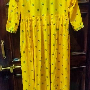 YELLOW NAYRA CUT KURTA-PANT SET WITHOUT DUPATTA