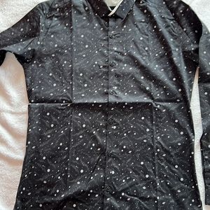 Men Van Heusen Black Partywear Shirt