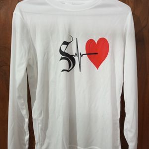 Unisex White Tshirt With S Initial