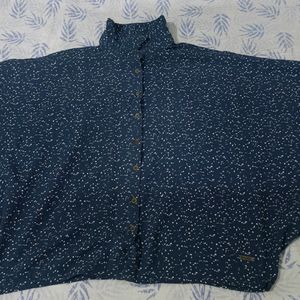 Roadster Blue Shitt With Designer Sleeves