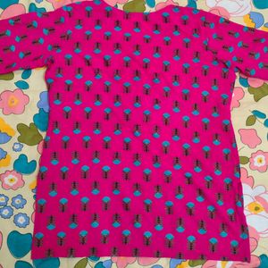 Pink Printed Kurti For Women