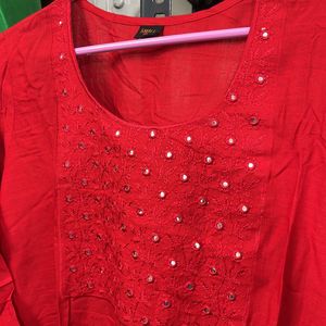 Short Red Kurti