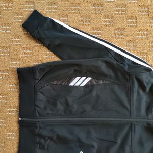 ADIDAS BLACK ZIPPER UPPER JACKET