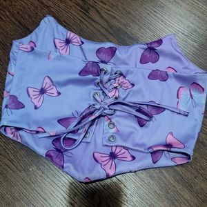 Purple Butterfly Corset Top