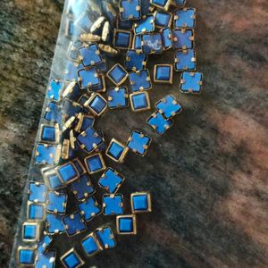 Blue Square Fitting/Kundan Stones Pack Of 100