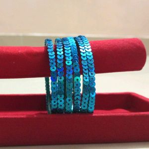 BEAUTIFUL BLUE BANGLES (Hand Made)