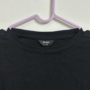 Ribbed Basic Black Top