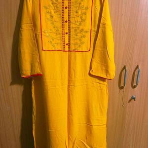 Mustard Yellow Kurti For Sale