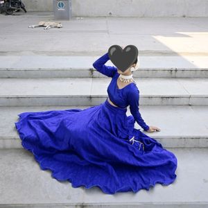 Royal Blue Lehenga Choli (Without Duppta)