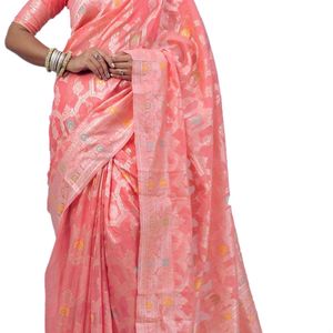 New Banarasi Soft Cotton Linen Saree