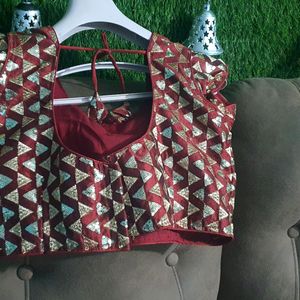 maroon party wear , blouse