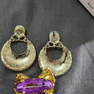 Earring And Brooch