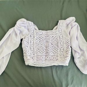 Pre hugged Lavender crochet like top