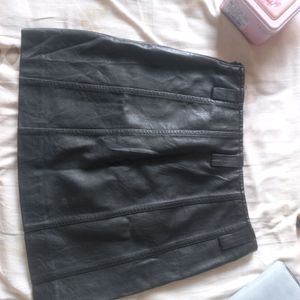 Black Leather PU Skirt.