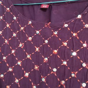 Maroon Colour Kurta With Sequence Work On Front