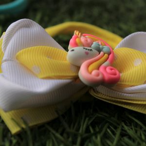 Grosgrain Unicorn Bow(Yellow)