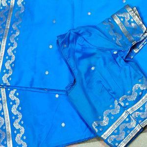 Beautiful Silk Saree With Blouse 💙