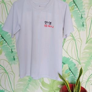 Korean printed white tshirt