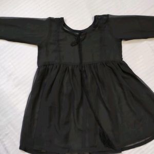 Black Sheer Short Kurta