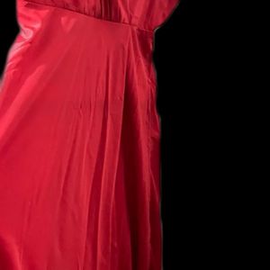 Red Silk (XL) Maxi Dress.