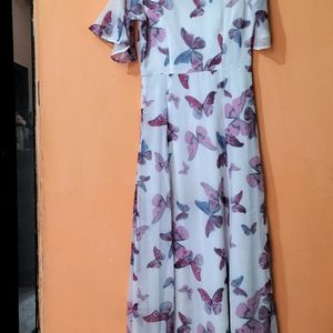 White Maxi Dress Size-34 Inches