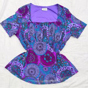 Circle Motifs Printed Plus Size Top