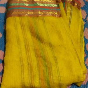 Yellow Saree With Beautiful Border