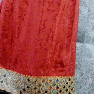 Radiant Red & Diamond Studded Cotton Saree😍