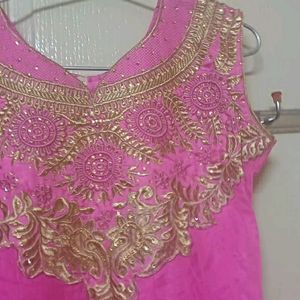 Ethnic Gown With Embroidery For Kids Girls