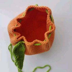 Crochet Orange Pouch