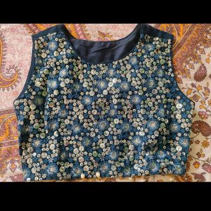 Crop Top With Shrugs Pattern Dress